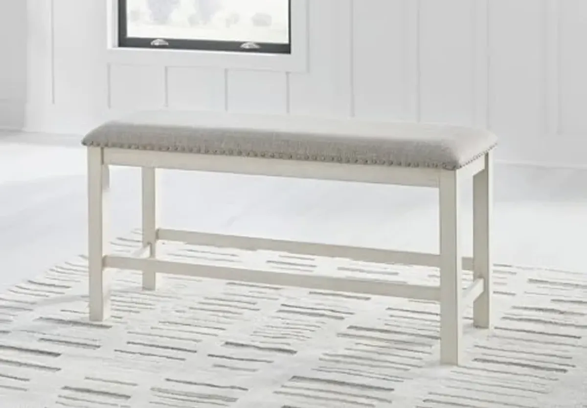 Signature Design by Ashley Robbinsdale 49" Counter Height Dining Bench, Antique White