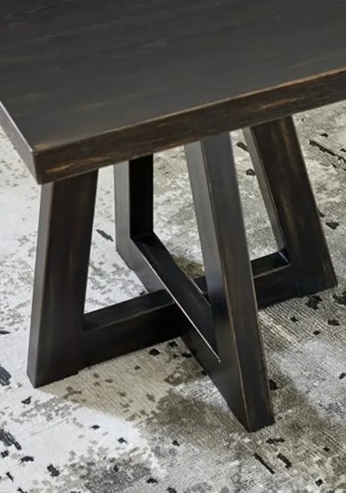 Signature Design by Ashley Galliden Rustic End Table with Angled Legs and Rubbed-Through Effects, Black