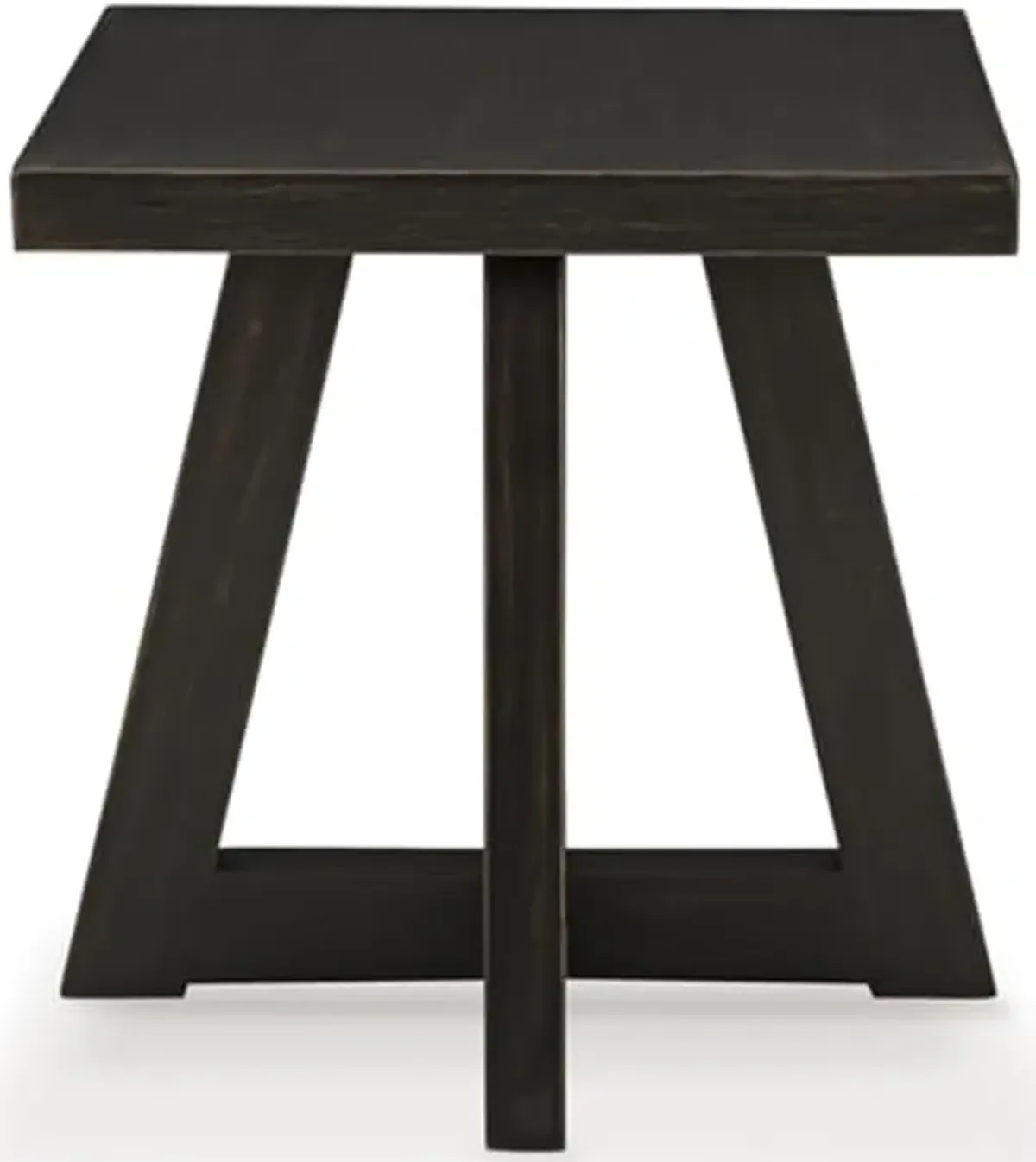 Signature Design by Ashley Galliden Rustic End Table with Angled Legs and Rubbed-Through Effects, Black