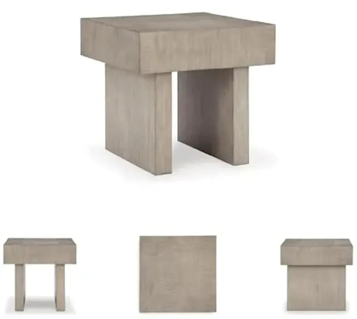 Signature Design by Ashley Jorlaina Classic End Table with Double Plinth Base, Light Brown