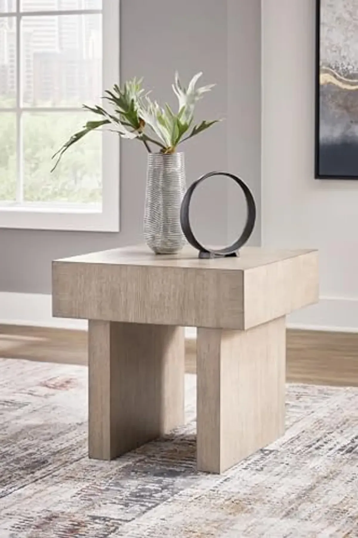 Signature Design by Ashley Jorlaina End Table, 26" W x 26" D x 25" H, Light Brown