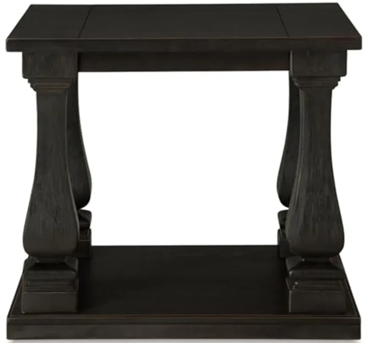 Signature Design by Ashley Wellturn Retro End Table with Lower Shelf, Black