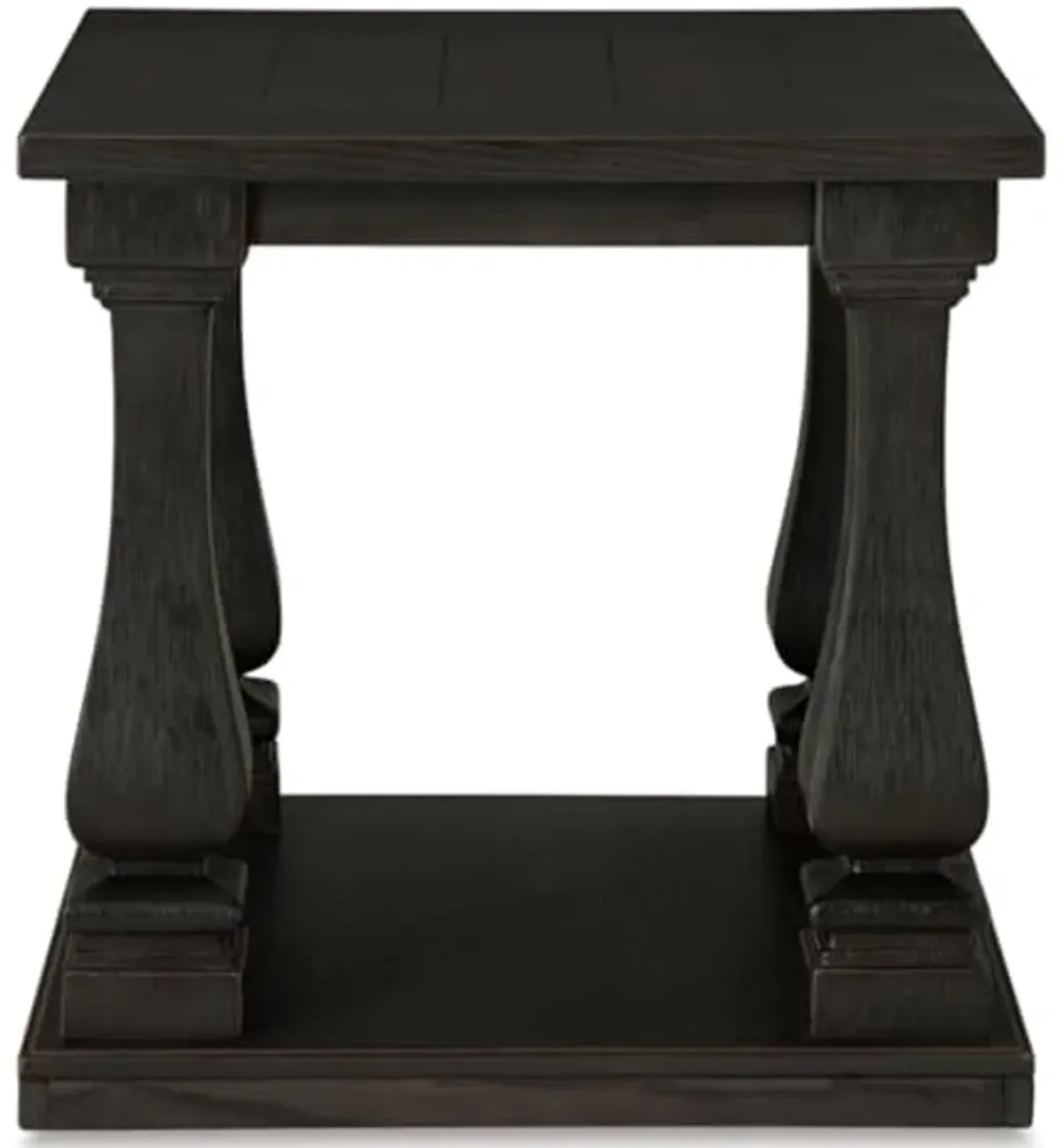 Signature Design by Ashley Wellturn Retro End Table with Lower Shelf, Black