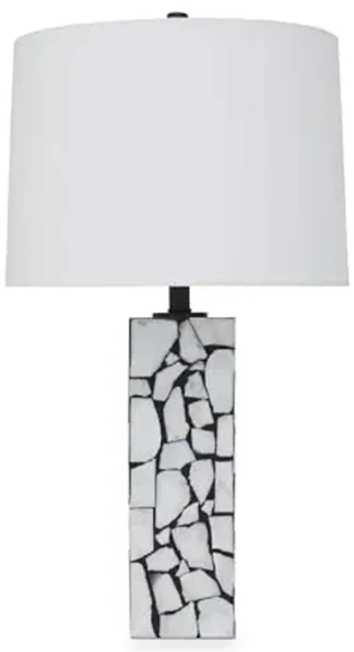 Signature Design by Ashley Macaria Modern Table Lamp with 3-Way Switch, White & Black