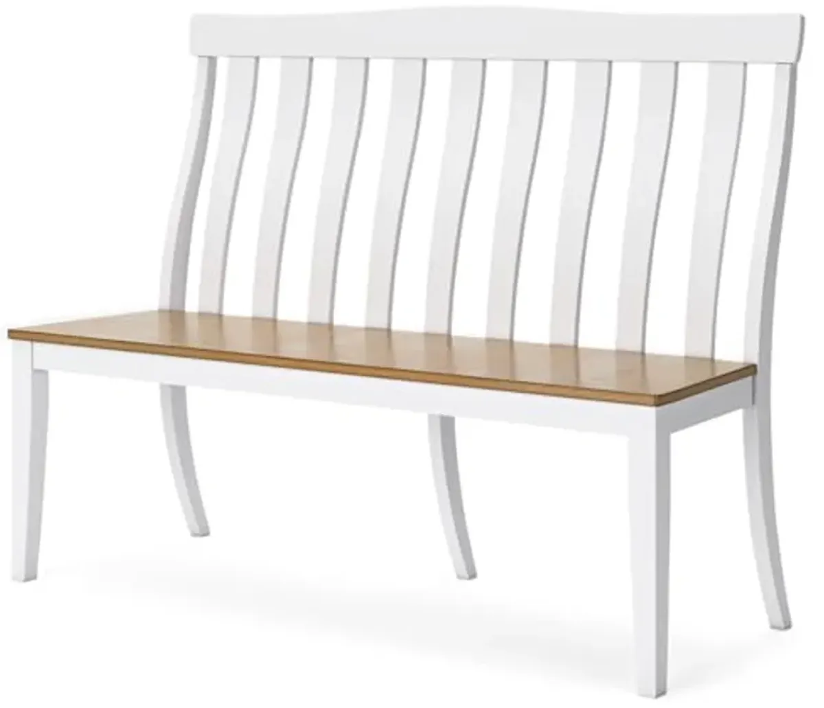 Signature Design by Ashley Ashbryn Dining Double Chair, 53" W x 21" D x 40" H, White & Light Brown