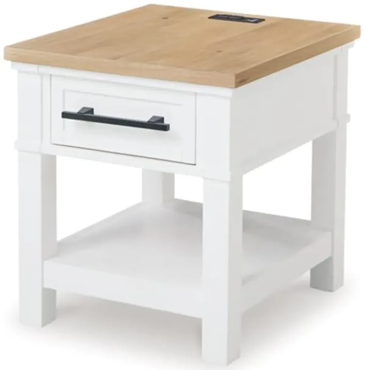 Signature Design by Ashley Ashbryn End Table, 22" W x 25" D x 24" H, White & Light Brown