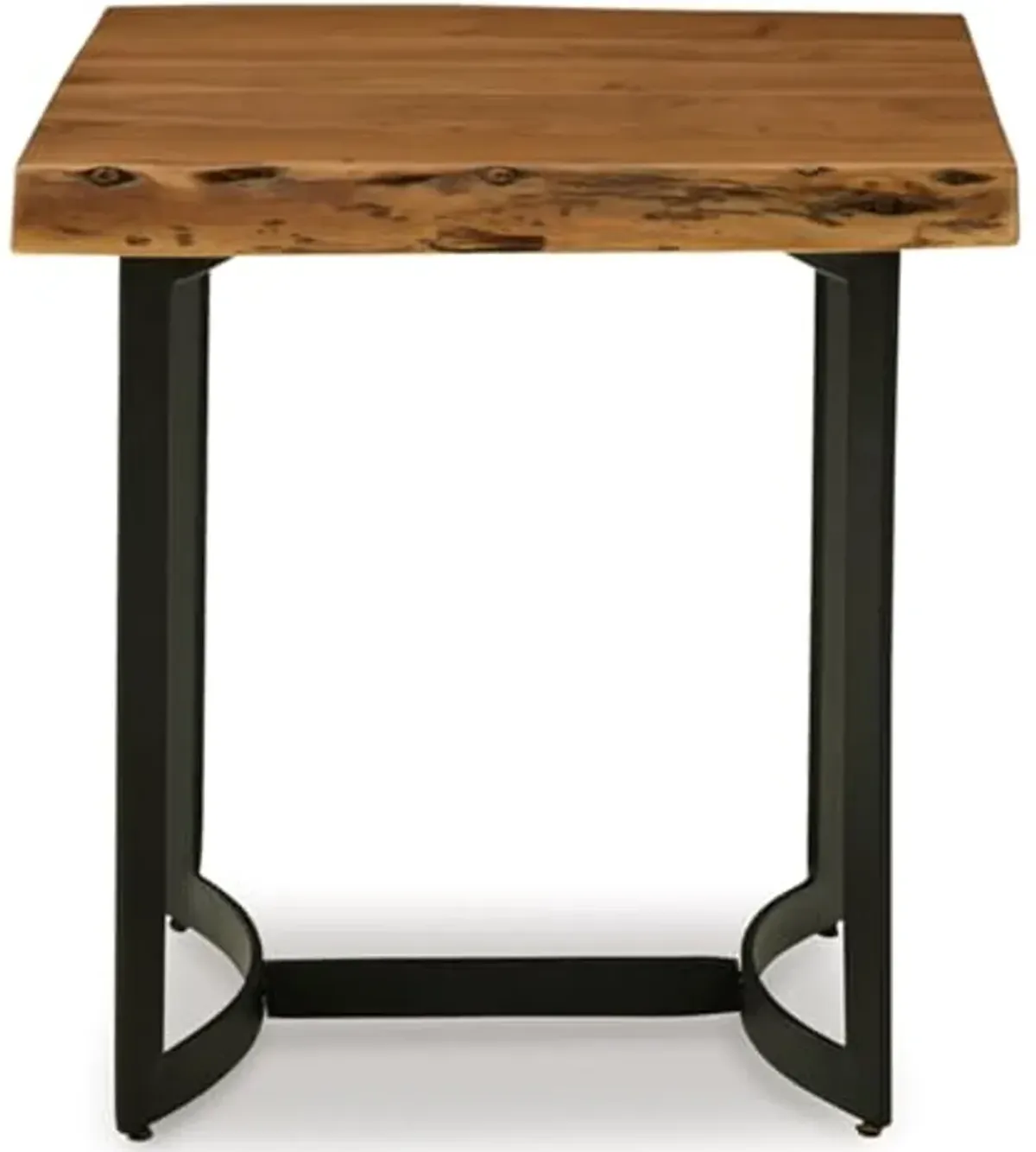 Signature Design by Ashley Fortmaine End Table, 24" W x 24" D x 24" H, Light Brown & Black