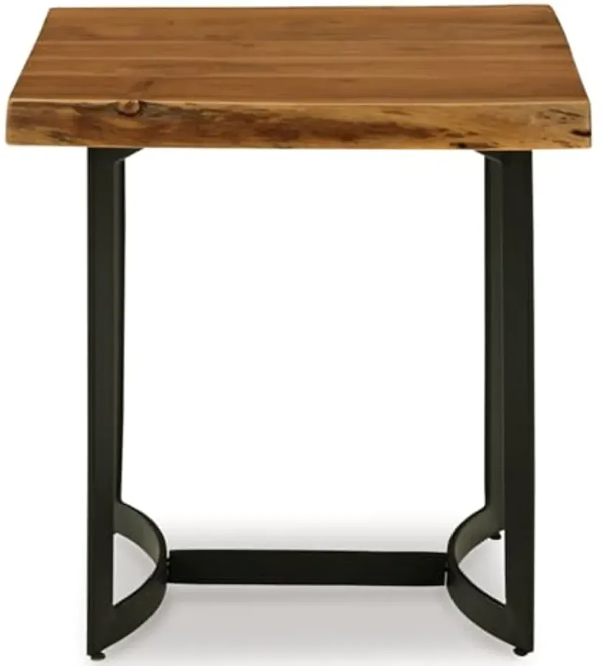 Signature Design by Ashley Fortmaine End Table, 24" W x 24" D x 24" H, Light Brown & Black