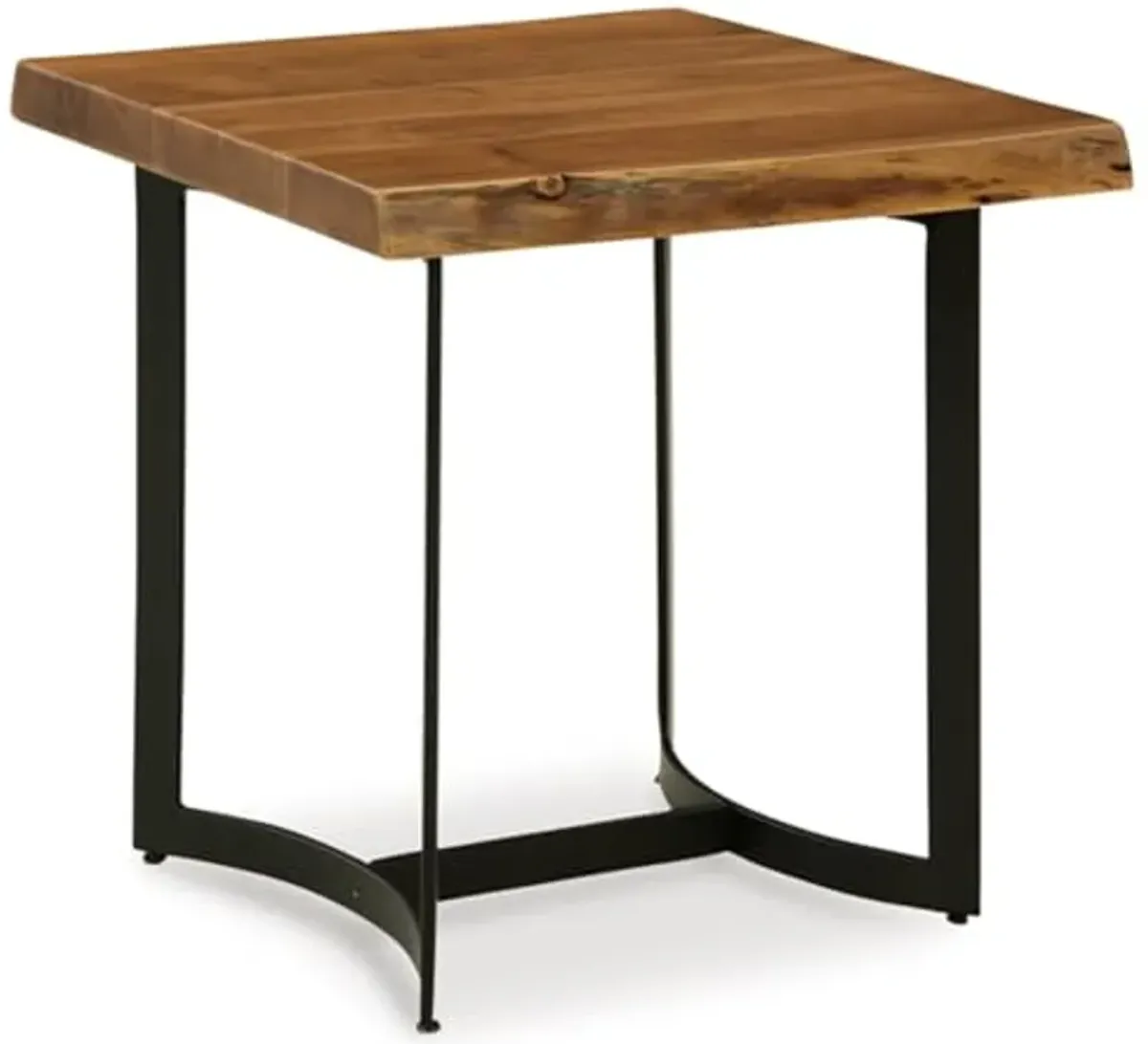 Signature Design by Ashley Fortmaine End Table, 24" W x 24" D x 24" H, Light Brown & Black