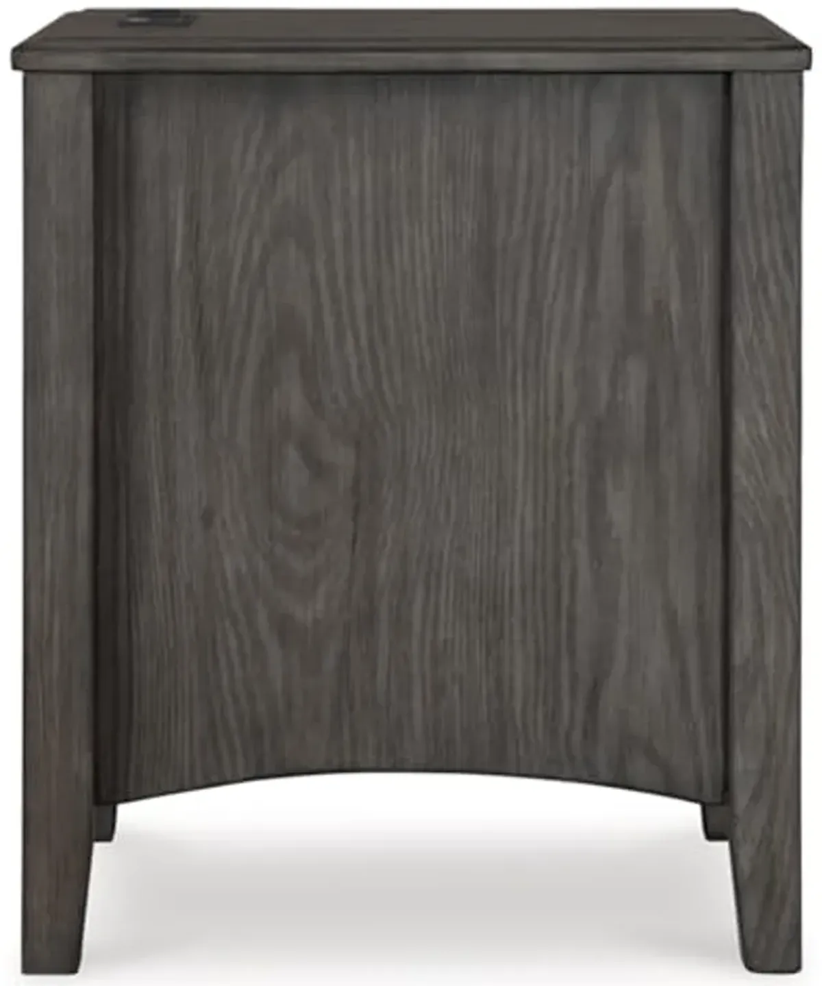 Signature Design by Ashley Montillan Casual Chairside End Table with 1 Cabinet, Power Supply and USB Ports, Dark Brown