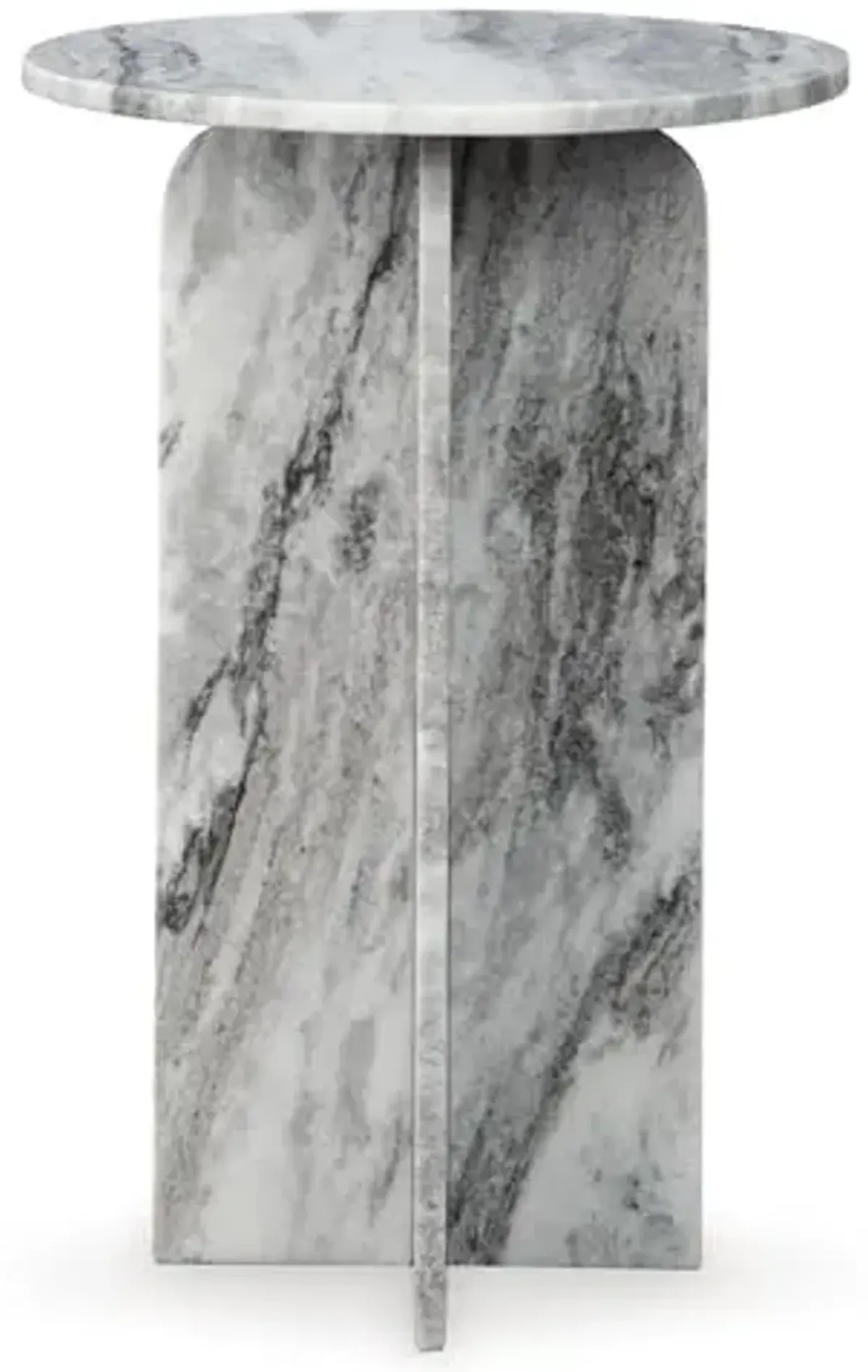 Signature Design by Ashley Keithwell Contemporary Marble Top Accent Table, Gray
