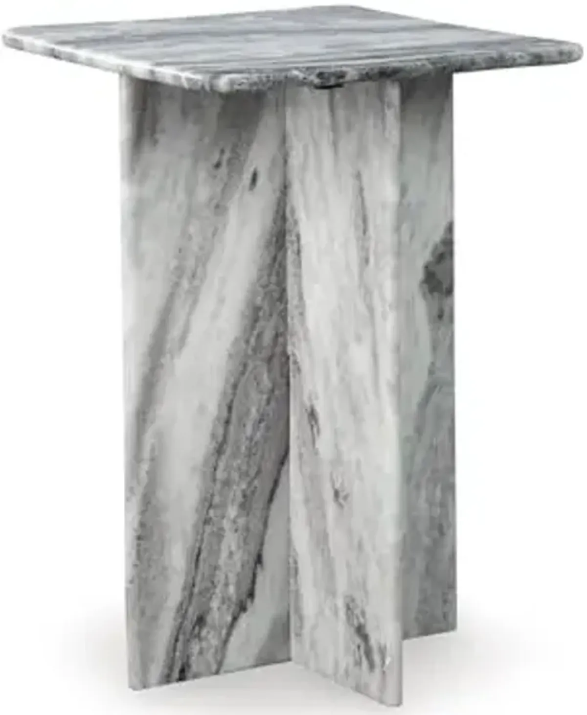 Signature Design by Ashley Keithwell Contemporary Marble Top Accent Table, Gray