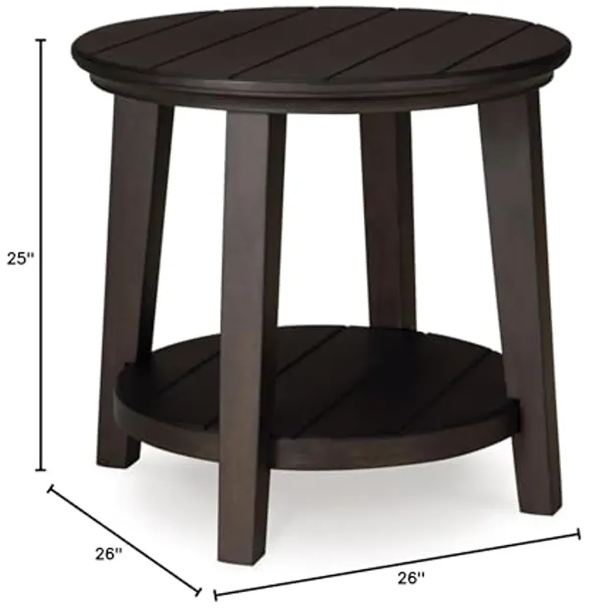 Signature Design by Ashley Celamar Farmhouse End Table with Lower Shelf, Dark Brown