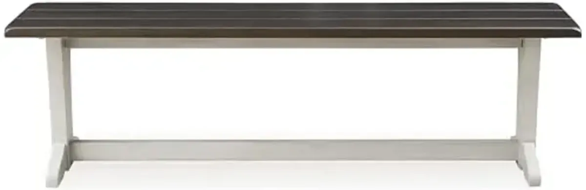 Signature Design by Ashley Darborn Farmhouse 62" Dining Bench, Light Gray & Dark Brown