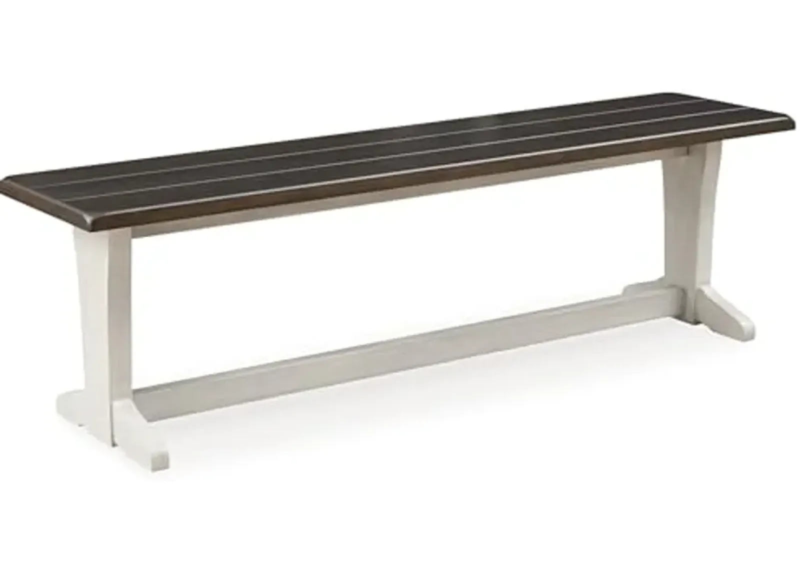 Signature Design by Ashley Darborn Farmhouse 62" Dining Bench, Light Gray & Dark Brown