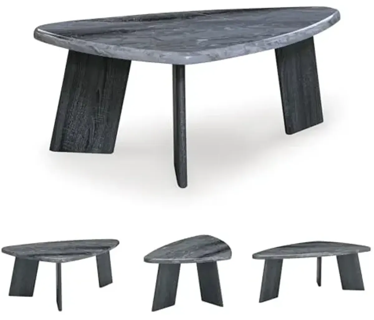Signature Design by Ashley Bluebond Contemporary Table Set for Living Room, Set of 3, Gray