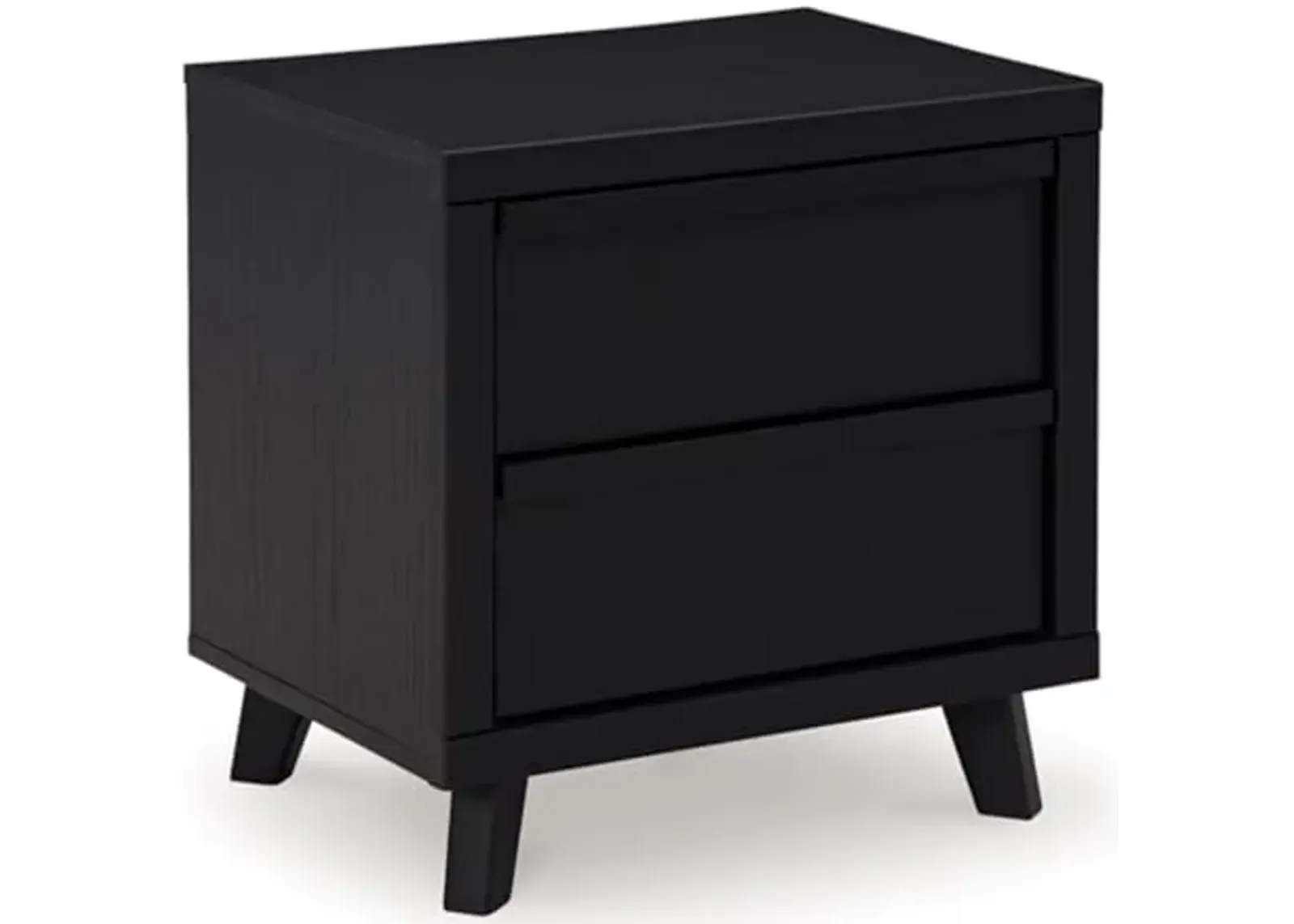 Signature Design by Ashley Danziar Modern 2 Drawer Nightstand with Wireless Charging and USB Ports, 24.37" Tall, Black