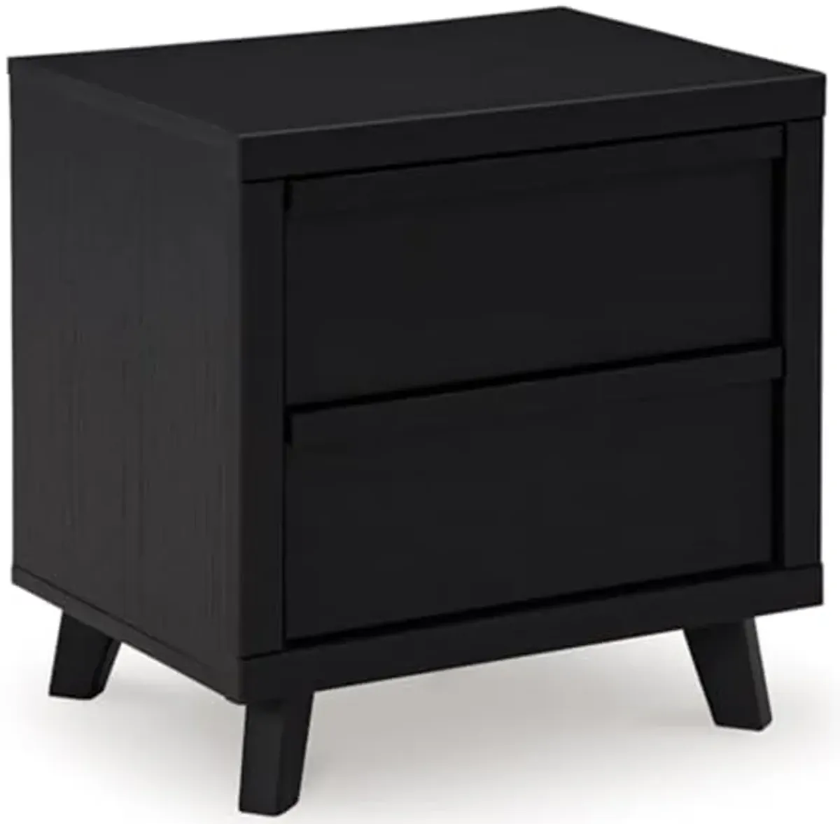 Signature Design by Ashley Danziar Modern 2 Drawer Nightstand with Wireless Charging and USB Ports, 24.37" Tall, Black