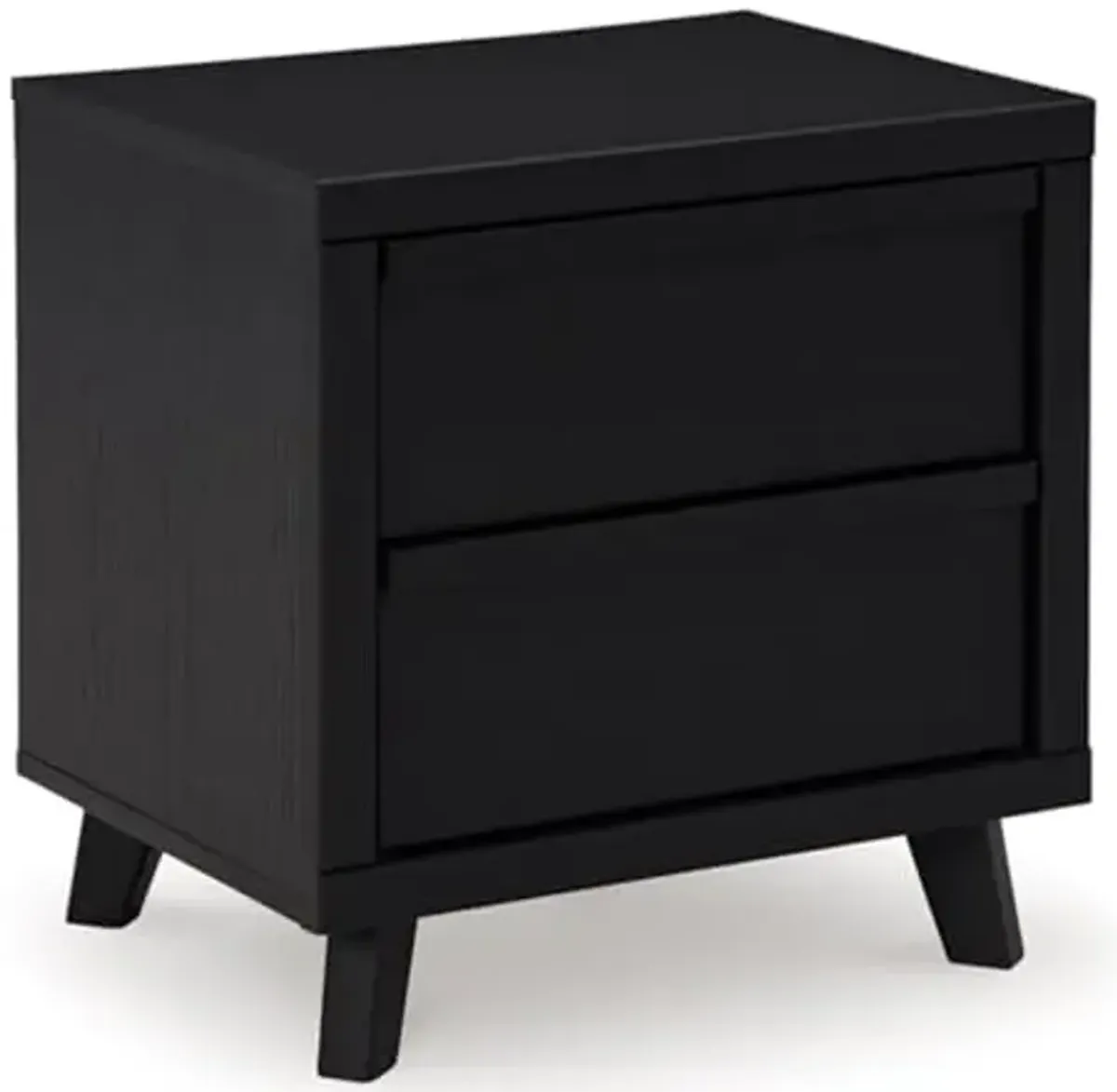 Signature Design by Ashley Danziar Modern 2 Drawer Nightstand with Wireless Charging and USB Ports, 24.37" Tall, Black