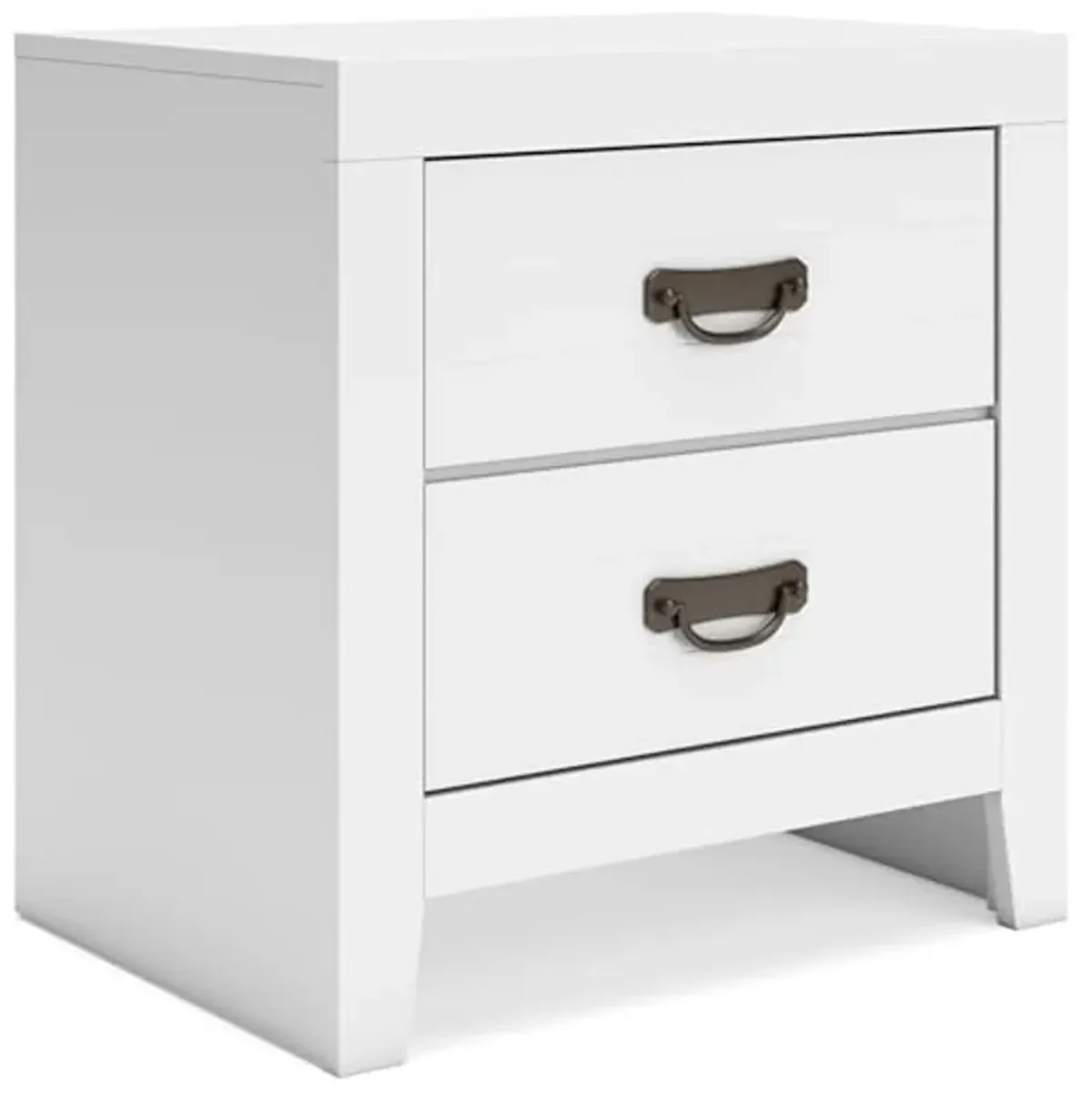 Signature Design by Ashley Binterglen Casual 2 Drawer Nightstand with Safety Stop, 23.63" Tall, White