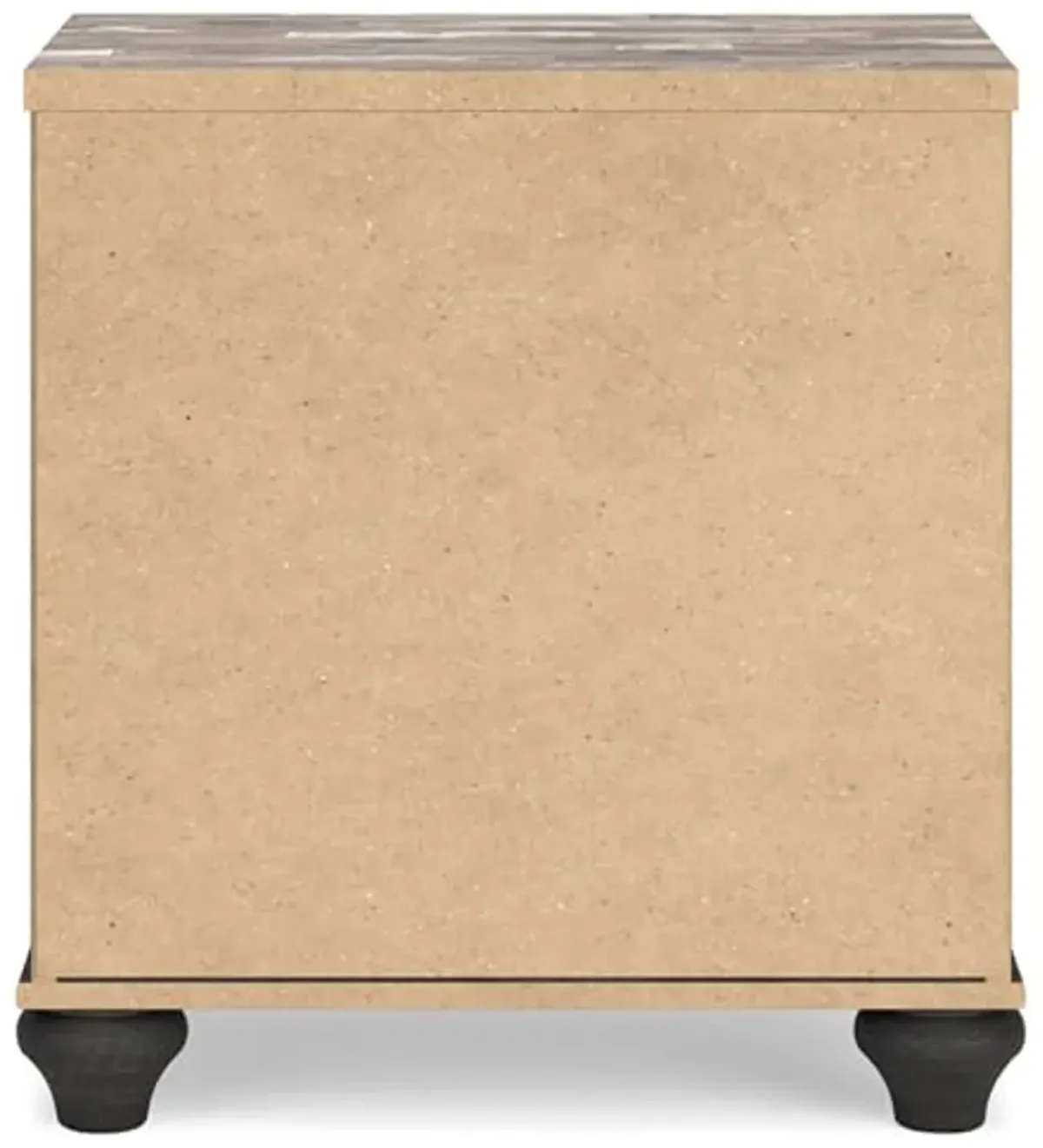 Signature Design by Ashley Nanforth Retro 2 Drawer Nightstand with USB Ports, 25.67" Tall, Gray & Light Brown