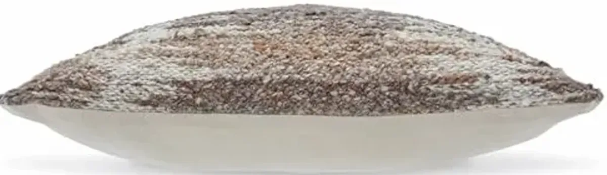 Signature Design by Ashley Nealton Bohemian Indoor Abstract 22 x 22 Inches Pillow with Zipper Closure, Dark Brown & White