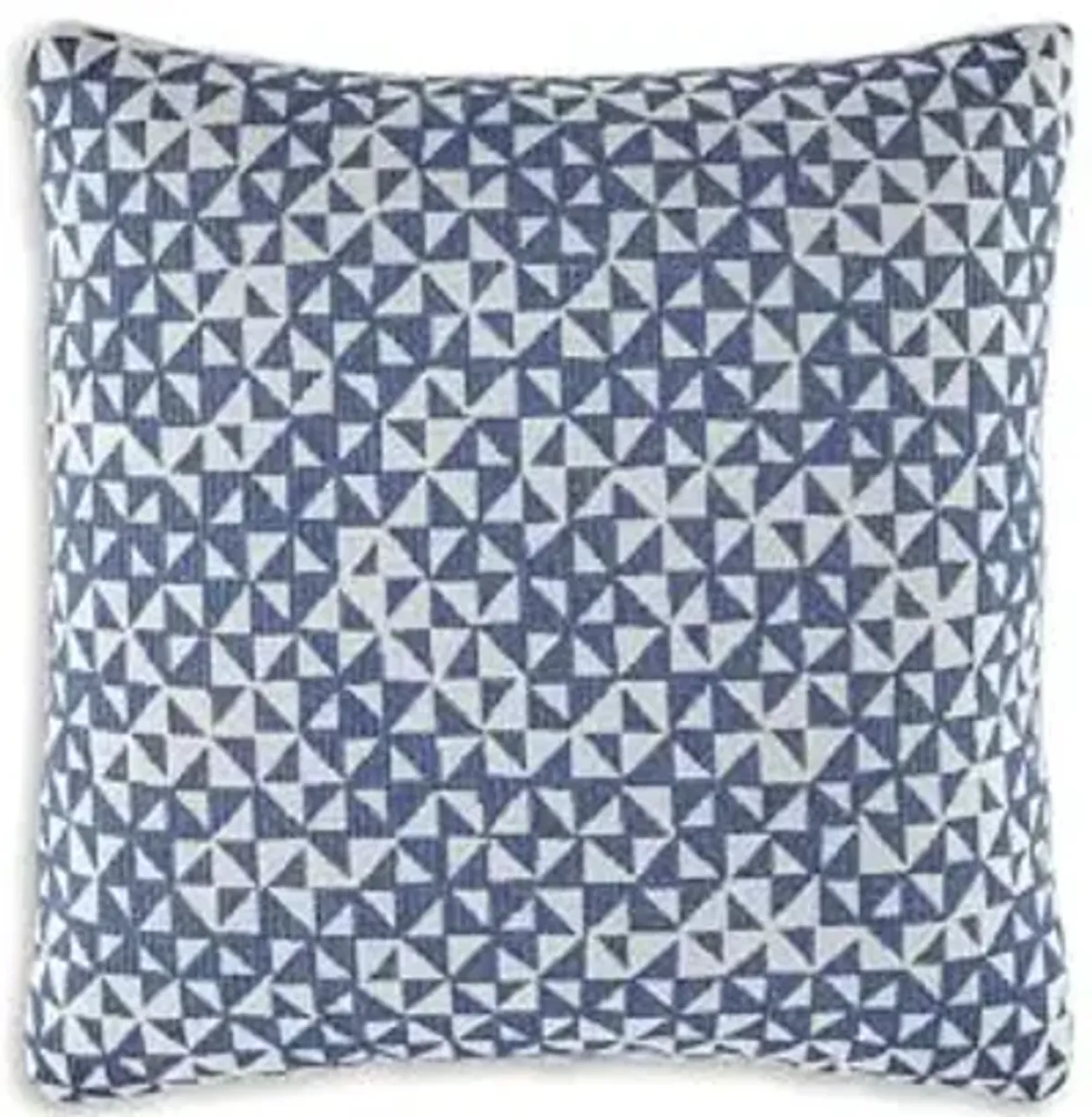 Signature Design by Ashley Jaycott Next-Gen Nuvella Contemporary Indoor/Outdoor UV Resistant Geometric 18 x 18 Inches Pillow with Removable Cover and Zipper Closure, Blue & White