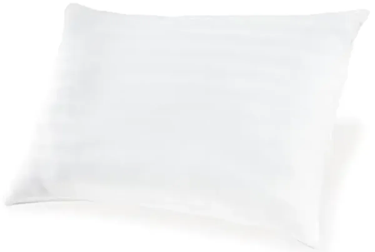 Signature Design by Ashley Zephyr 2.0 Classic Eco-Friendly Hypoallergenic Striped Cotton Standard Pillow 20 x 28 Inches, Set of 2, White