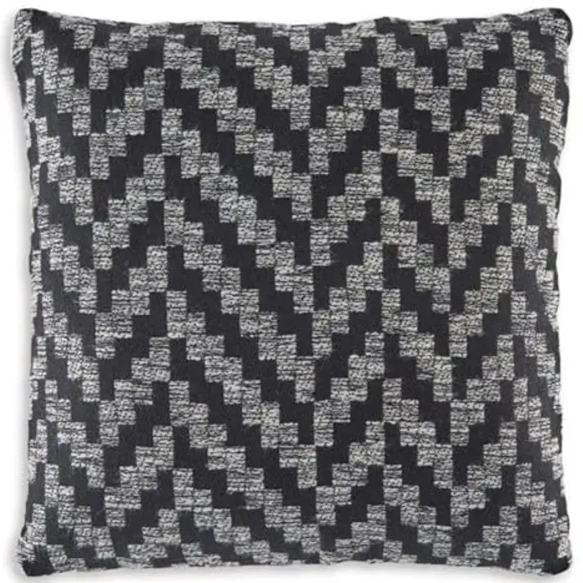 Signature Design by Ashley Tenslock Next-Gen Nuvella Casual Indoor/Outdoor UV Resistant Chevron 18 x 18 Inches Pillow with Removable Cover and Zipper Closure, Black & White