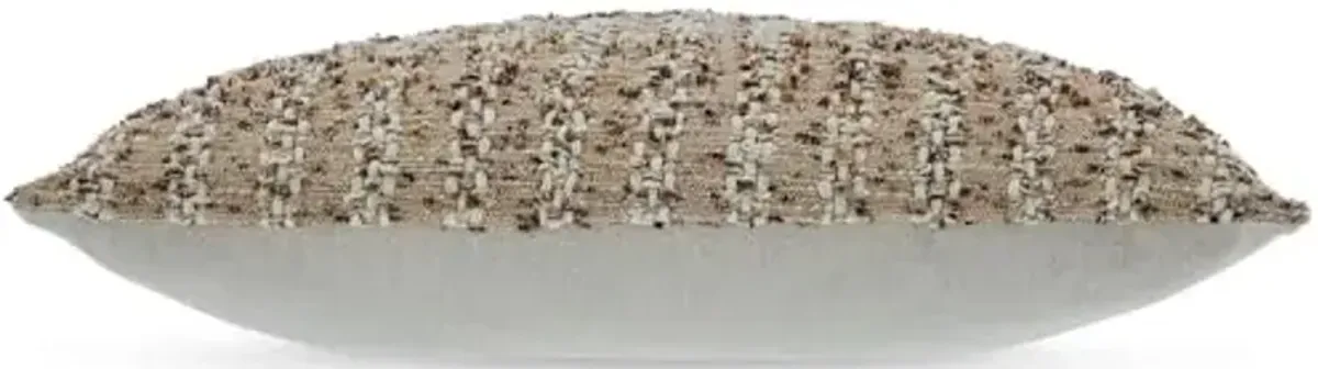 Signature Design by Ashley Vorlane Casual Indoor Striped 22 x 22 Inches Pillow with Zipper Closure, Light Brown & White