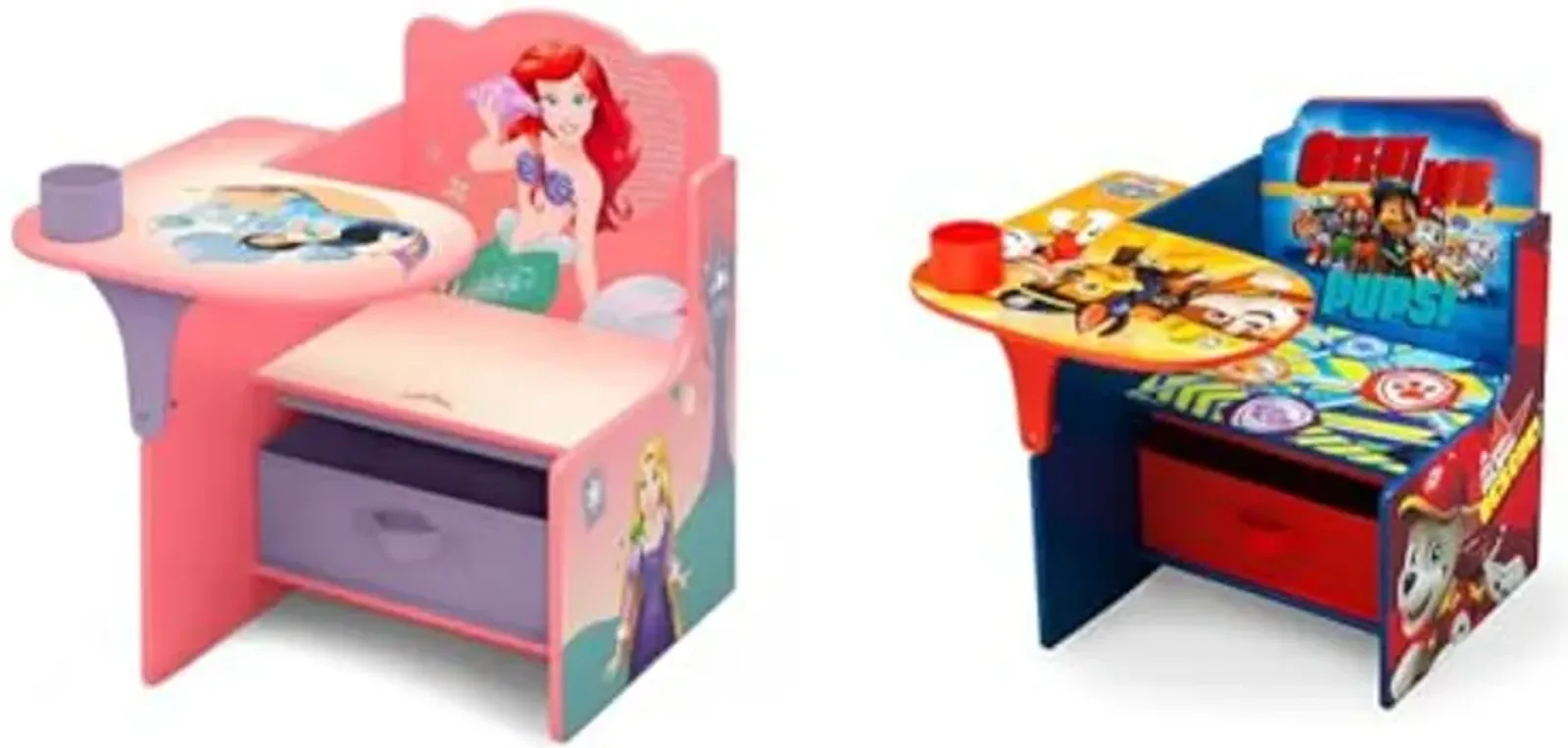 Delta Children Chair Desk with Storage Bin, Disney Princess & Chair Desk with Storage Bin - Ideal for Arts & Crafts, Snack Time