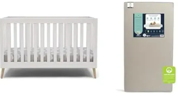 Delta Children Essex 4-in-1 Convertible Baby Crib & Serta Perfect Start Limited Dual Sided Baby Crib Mattress and Toddler Mattress