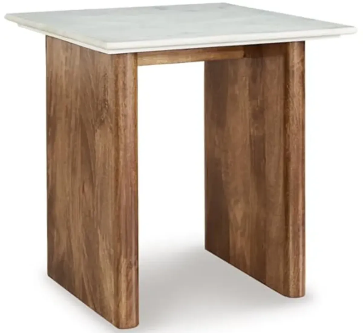 Signature Design by Ashley Isanti End Table, 23" W x 23" D x 23" H, White & Light Brown