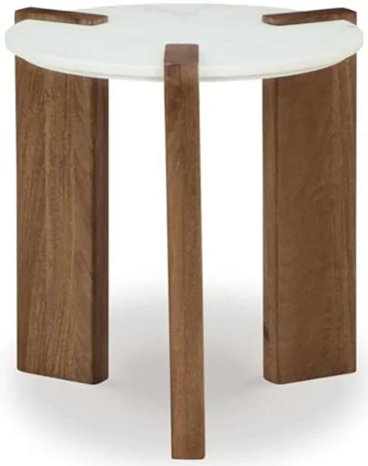 Signature Design by Ashley Isanti End Table, 23" W x 23" D x 23" H, White & Light Brown