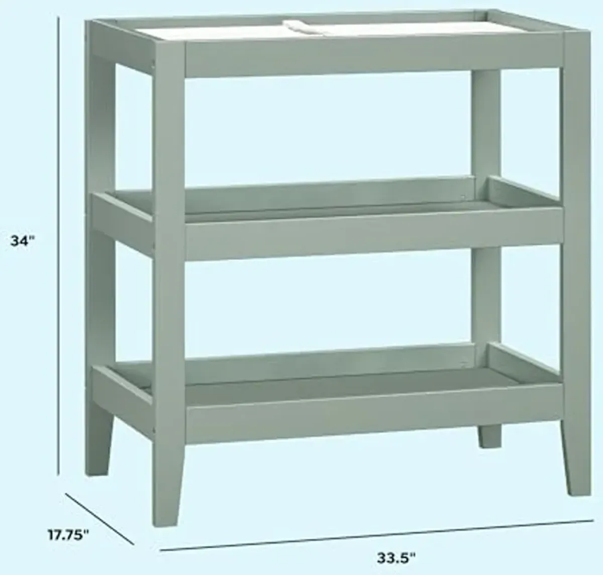 Carter's by daVinci Colby Changing Table in Light Sage, GREENGUARD Gold Certified