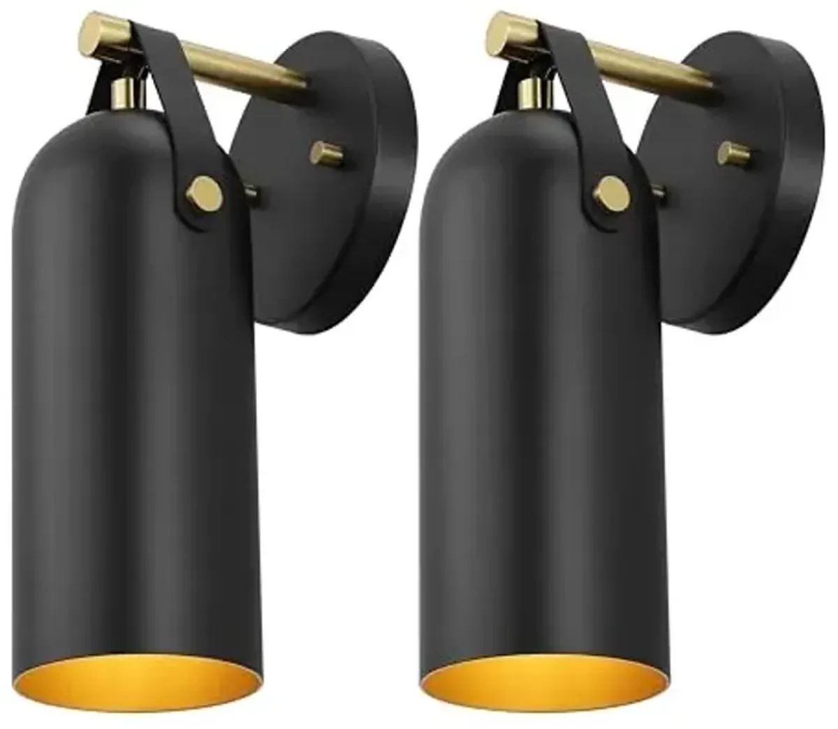 SAFAVIEH Lighting Collection Westly Black/Gold Modern Downlight Wall Sconce Set of 2 Light Fixture, Ideal for Bathroom, Entryway, Vanity, Foyer, Hallway, Living Room (LED Bulbs Included)