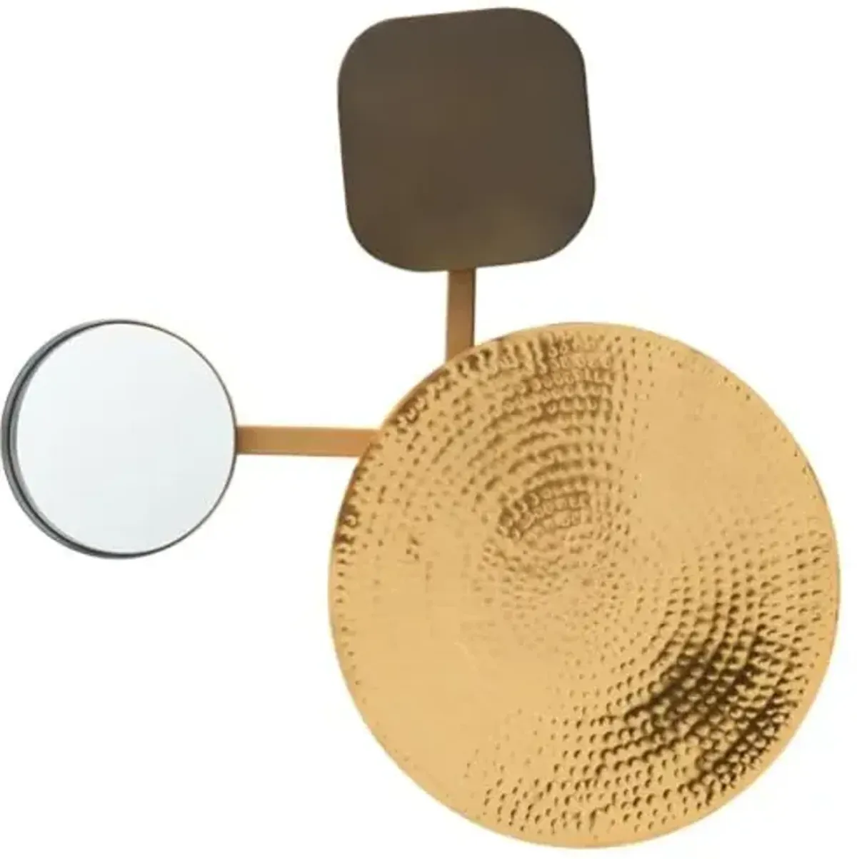 SAFAVIEH Olosa 17" Iron/Steel/Glass Decor ​ WDC1030A​ Wall Décor, Antique Brass