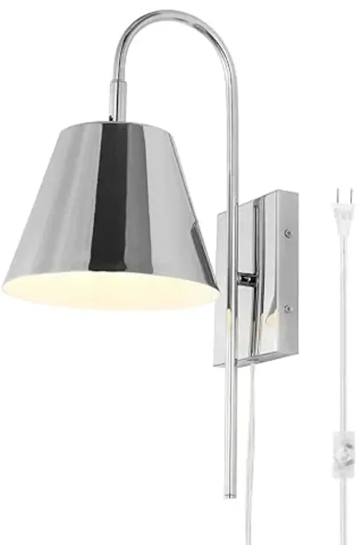 SAFAVIEH Lighting Collection Rhoeva Chrome Downlight Wall Sconce Light Fixture, Ideal for Bathroom, Entryway, Vanity, Foyer, Hallway, Living Room (LED Bulb Included)