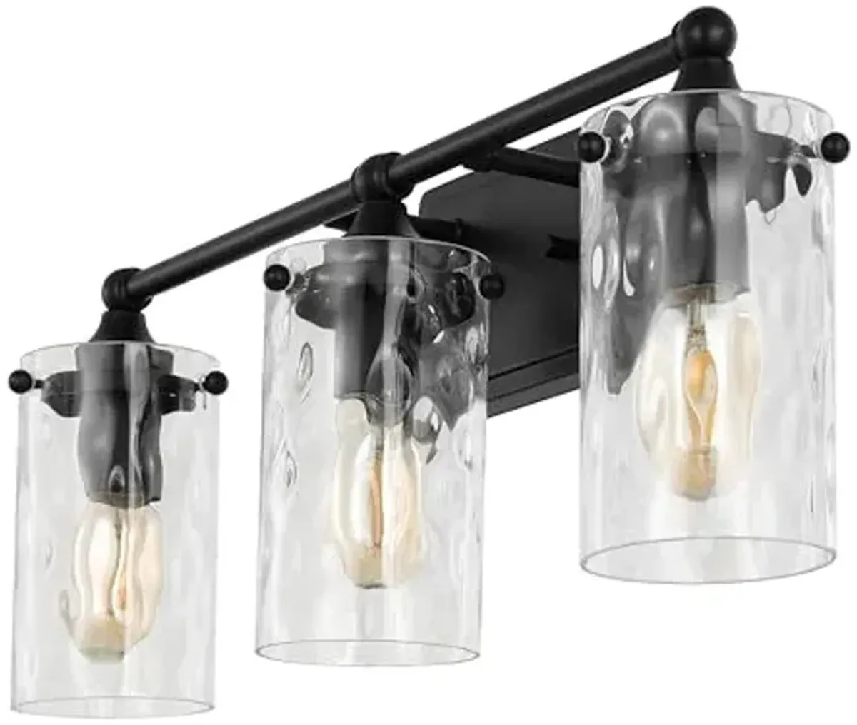 SAFAVIEH Lighting Collection Johari Black 3-Light Wall Sconce Light Fixture, Ideal for Bathroom, Entryway, Vanity Over Mirror, Foyer, Hallway, Living Room (LED Bulbs Included)