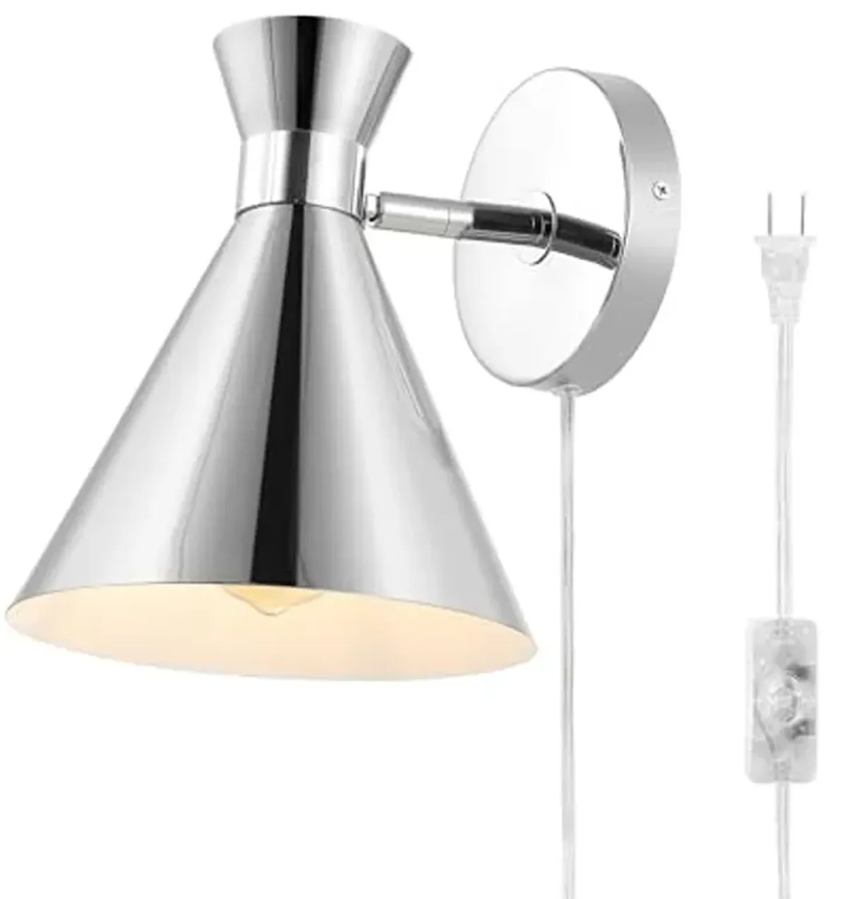 SAFAVIEH Lighting Collection Jordie Modern Chrome Downlight Wall Sconce Light Fixture, Ideal for Bathroom, Entryway, Vanity, Foyer, Hallway, Living Room (LED Bulb Included)