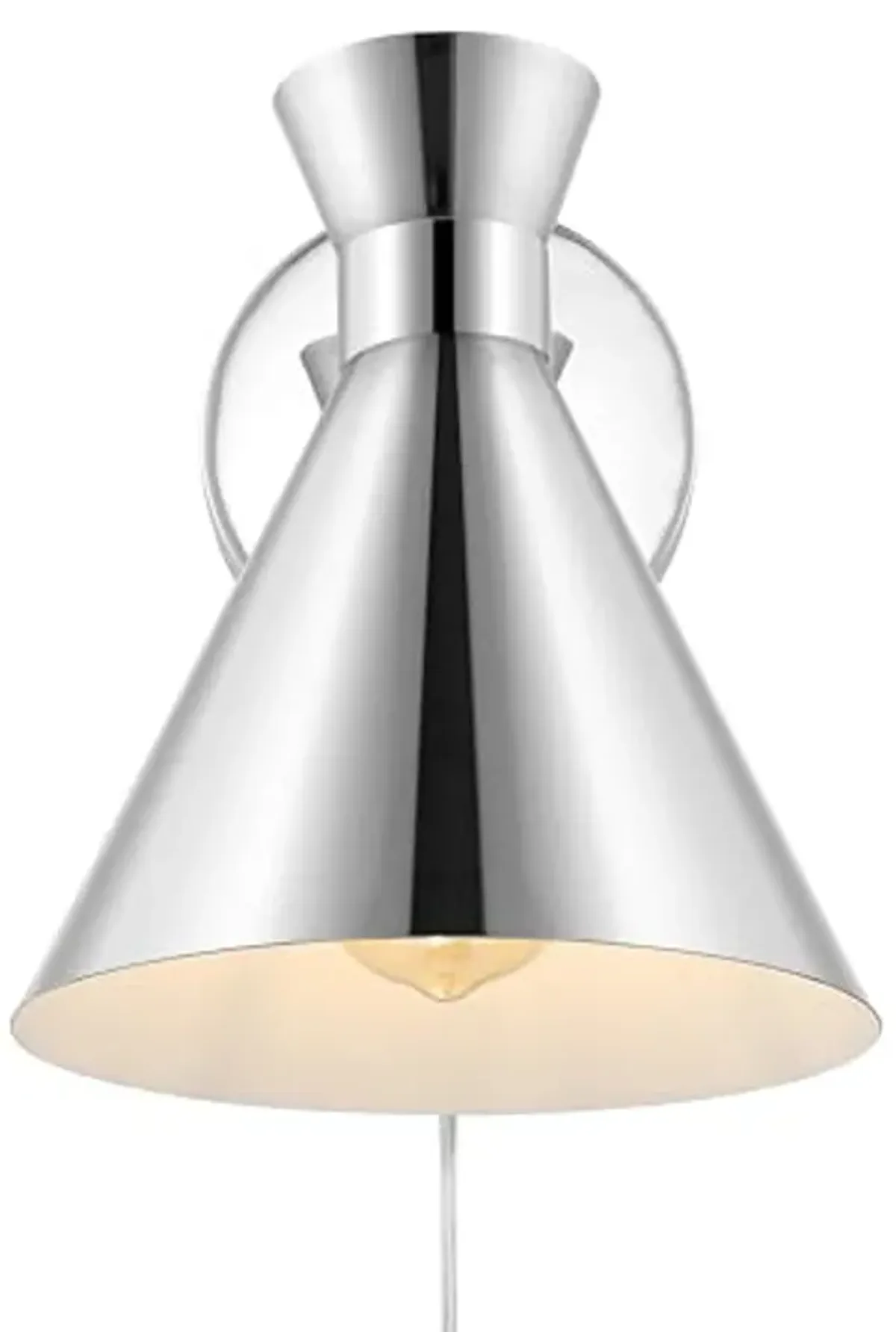 SAFAVIEH Lighting Collection Jordie Modern Chrome Downlight Wall Sconce Light Fixture, Ideal for Bathroom, Entryway, Vanity, Foyer, Hallway, Living Room (LED Bulb Included)