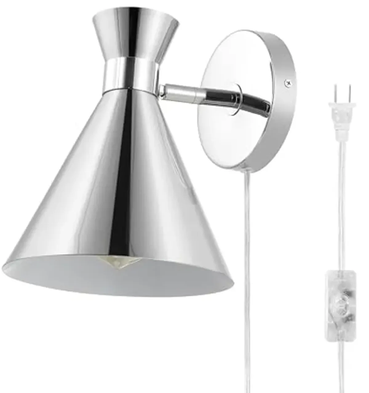 SAFAVIEH Lighting Collection Jordie Modern Chrome Downlight Wall Sconce Light Fixture, Ideal for Bathroom, Entryway, Vanity, Foyer, Hallway, Living Room (LED Bulb Included)