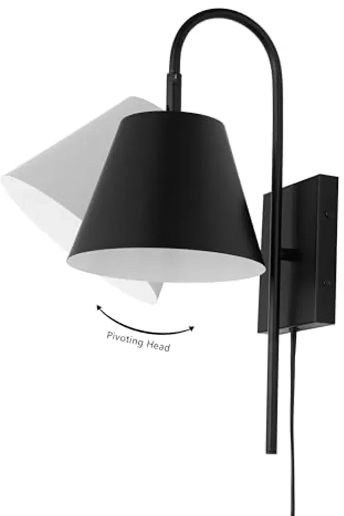 SAFAVIEH Lighting Collection Rhoeva Black Downlight Wall Sconce Light Fixture, Ideal for Bathroom, Entryway, Vanity, Foyer, Hallway, Living Room (LED Bulb Included)