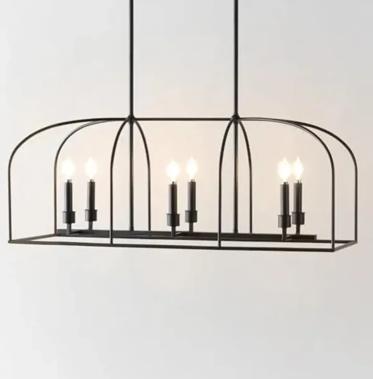 SAFAVIEH Lighting Collection Bryndan Black 6-Light Adjustable Chandelier Linear Light Fixture, Ideal for Dining Room, Kitchen Island, Foyer, Entryway (LED Bulbs Included)