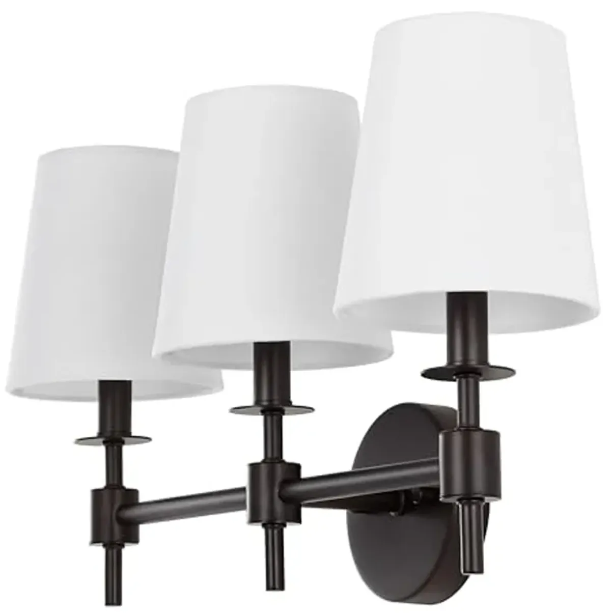 SAFAVIEH Lighting Collection Davielle Black 3-Light Wall Sconce Light Fixture, with White Shade Ideal for Bathroom, Entryway, Vanity Over Mirror, Foyer, Hallway, Living Room (LED Bulbs Included)