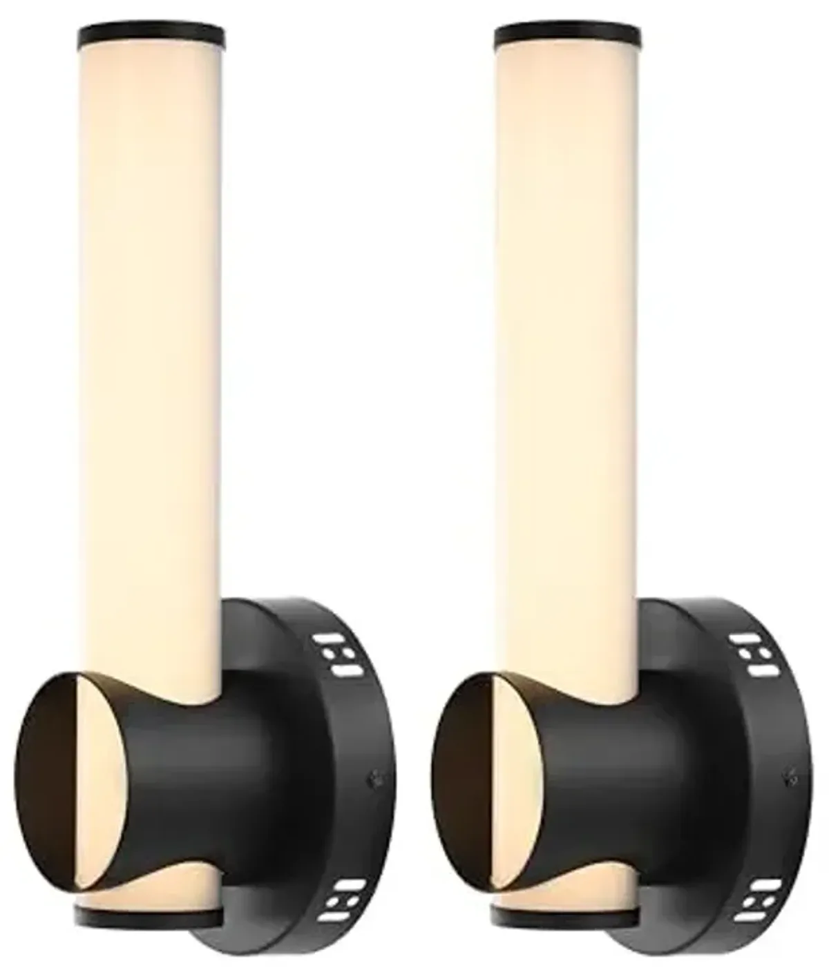 SAFAVIEH Lighting Collection Toia Black Modern Wall Sconce Set of 2 Vertical Light Fixture, Ideal for Bathroom, Entryway, Vanity, Foyer, Hallway, Living Room (LED Bulbs Included)