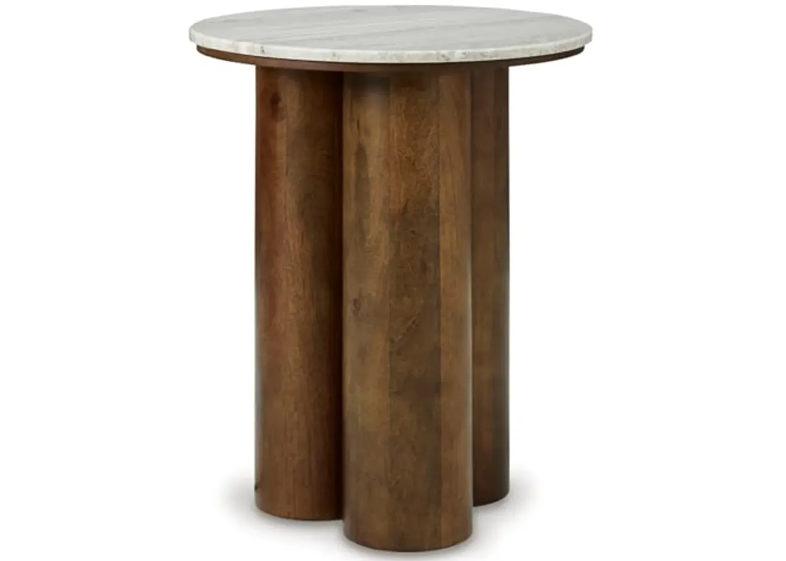 Signature Design by Ashley Henfield Contemporary Accent Table with Cylindrical Legs, Beige & Light Brown