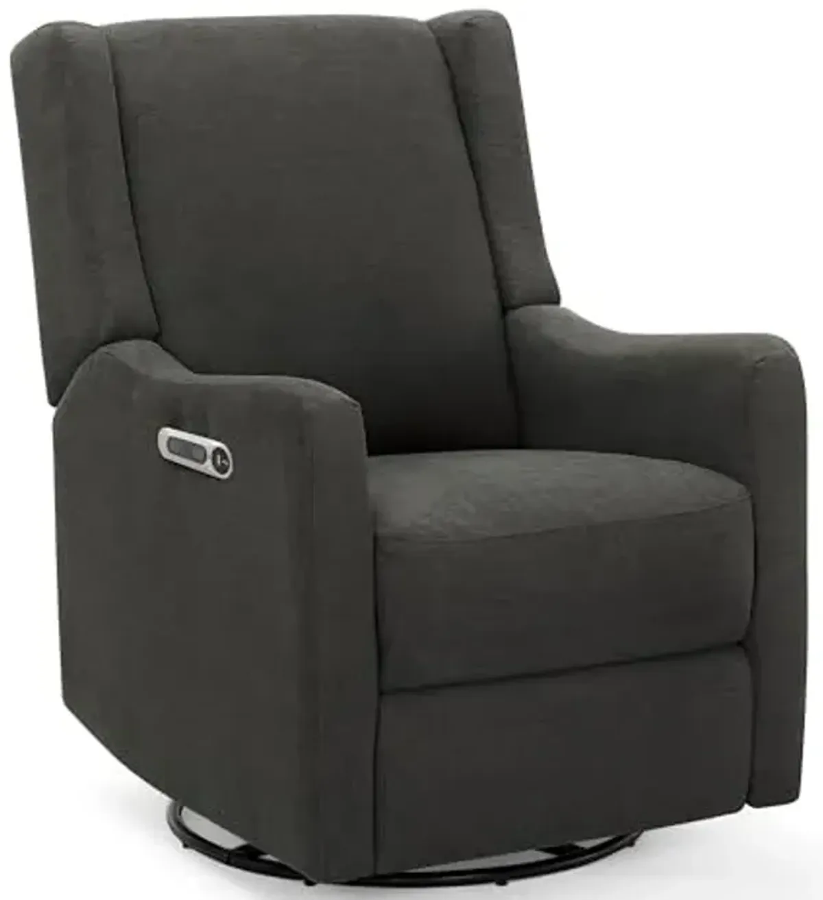 Delta Children Mercer Electronic Power Recliner and Swivel Glider with USB Port in LiveSmart Performance Fabric - Water Repellent & Stain Resistant, Dark Grey