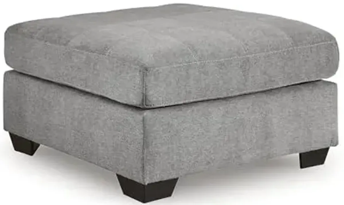 Signature Design by Ashley Marleton Classic Square Upholstered Oversized Accent Ottoman, Light Gray