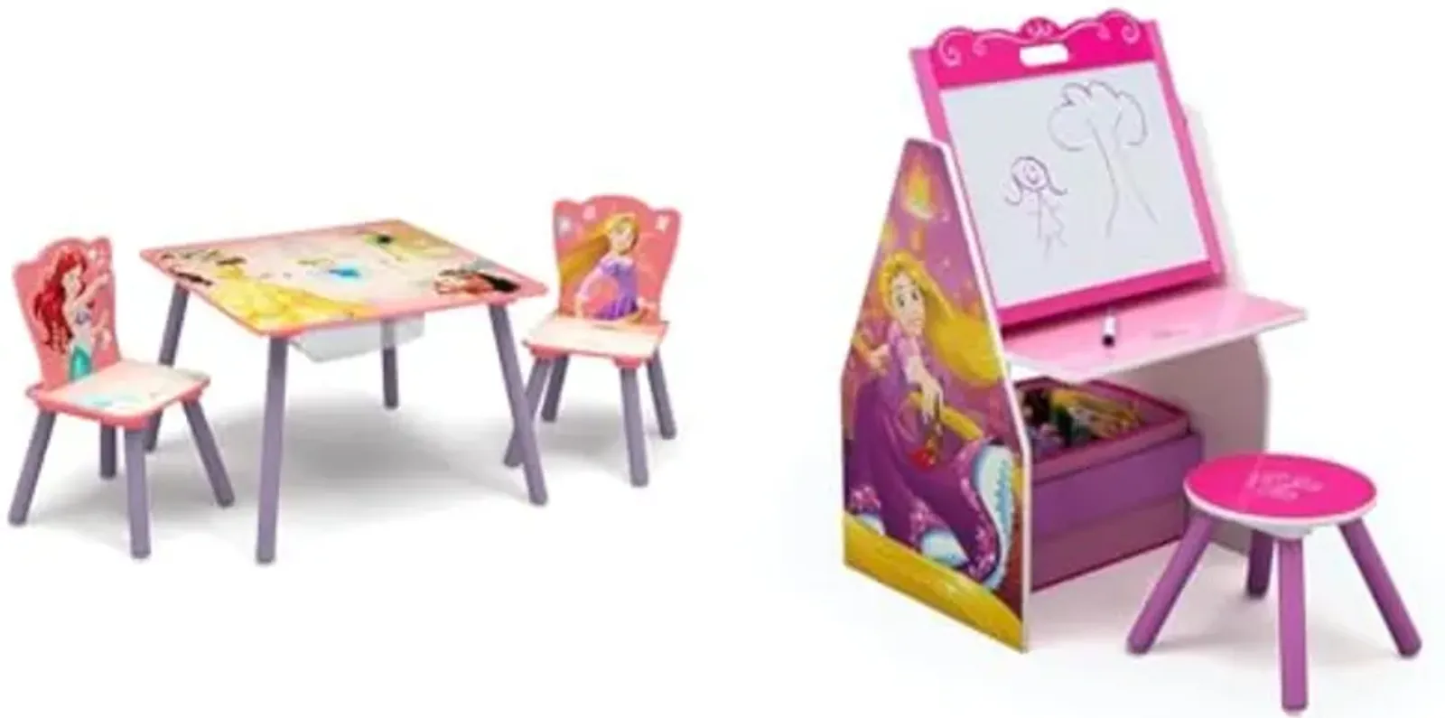 Delta Children Kids Table and Chair Set with Storage (2 Chairs Included) - Ideal for Arts & Crafts & Kids Easel and Play Station – Ideal for Arts & Crafts